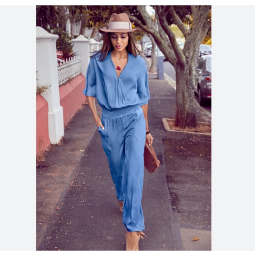 Chambray Jumpsuit - Picture 2 of 9